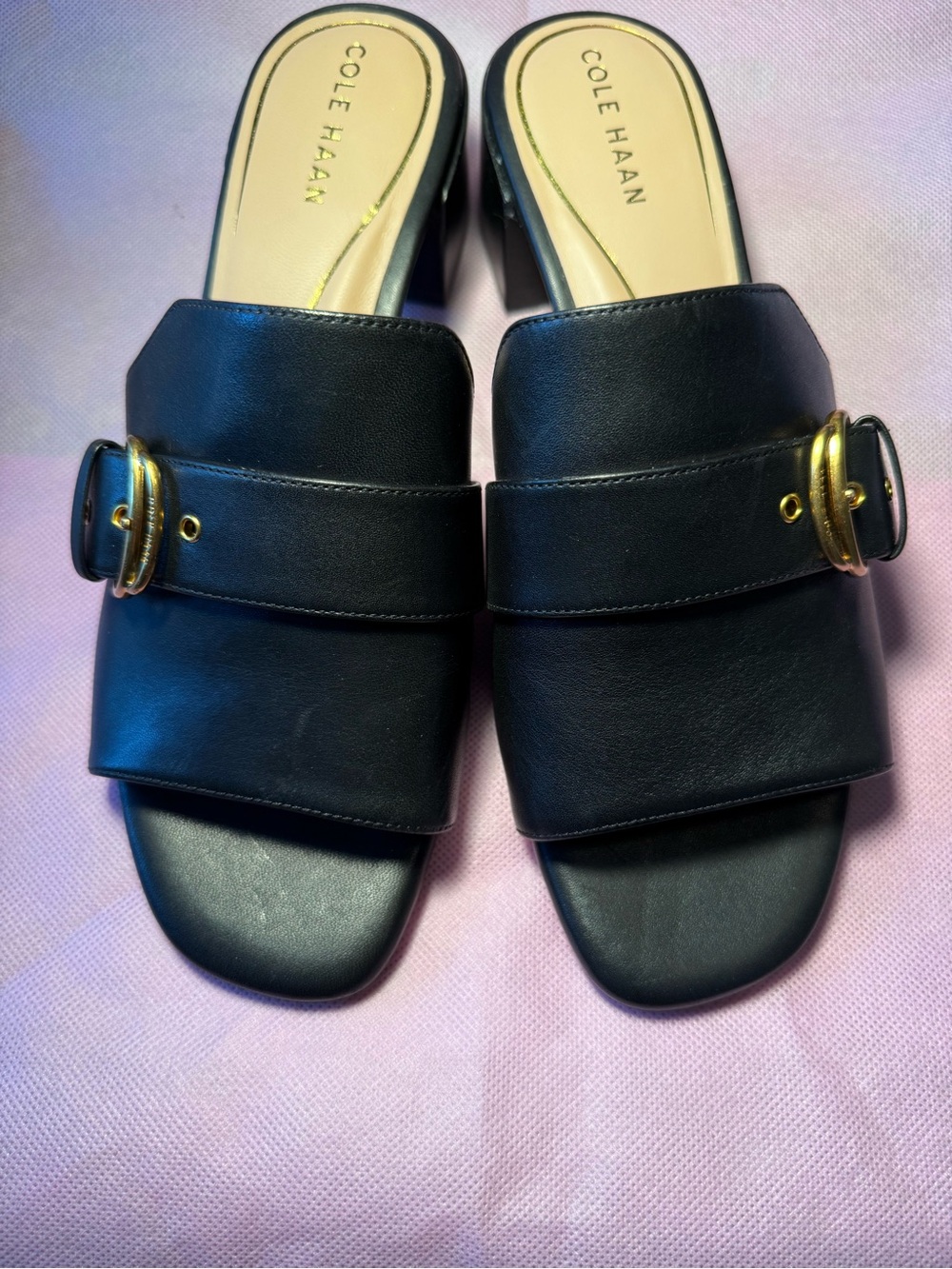Cole Haan Black Leather Mules